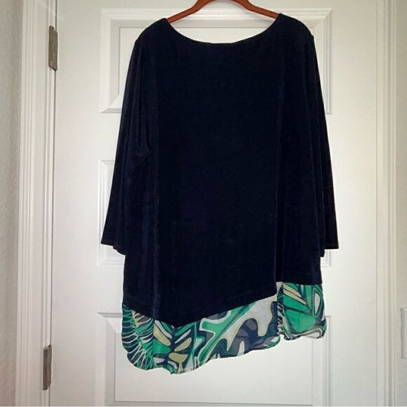 Chico’s Travelers Long Sleeve Peekaboo Sheer Tunic Top Chicos - Picture 4 of 5